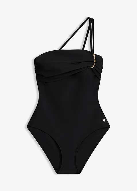 Bandeau-badedrakt med gullfargede detaljer, bonprix