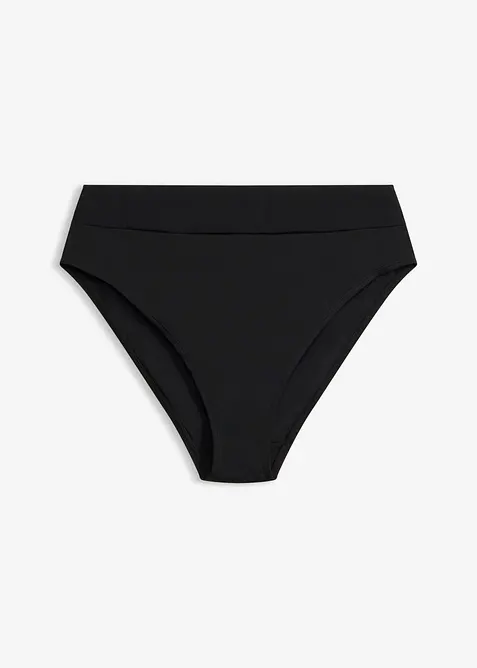 Hurtigt&oslash;rkende Highwaist-bikinibukse med h&oslash;yt sk&aring;ret ben&aring;pning, bonprix