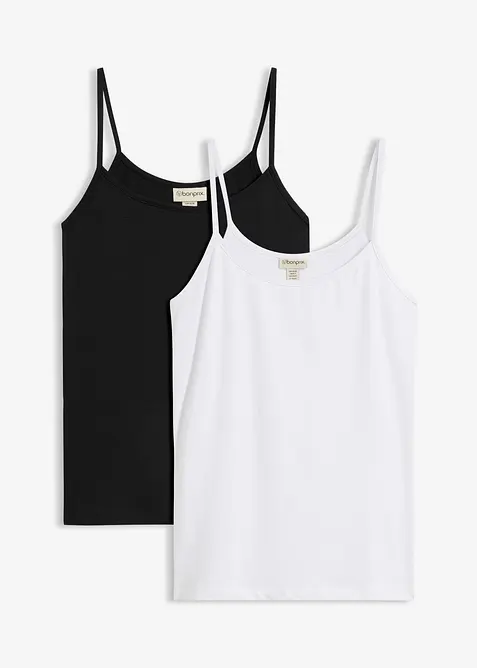 Singlet i &oslash;kologisk bomull (2-pack), bonprix