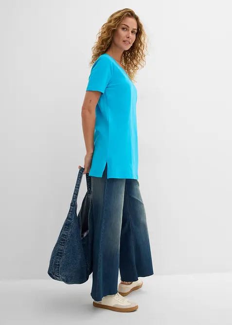 Lang topp med V-hals (2-pack), bonprix