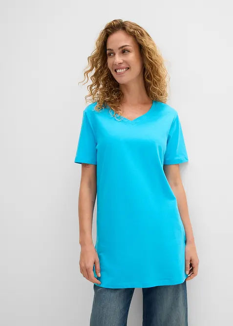Lang topp med V-hals (2-pack), bonprix