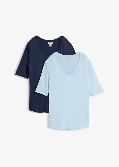 Lang topp i myk viskose (2-pack), bonprix