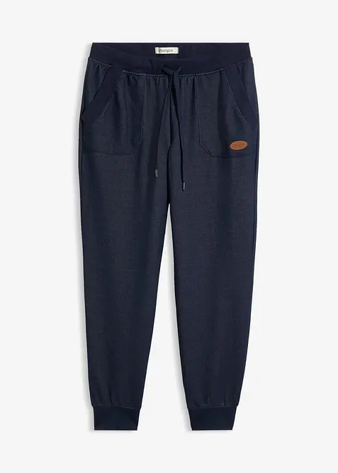 Ankellang sweatbukse i jeans look, bonprix