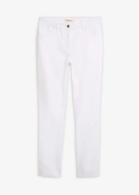 Bukse med stretch og rette ben, Mid Waist, bonprix