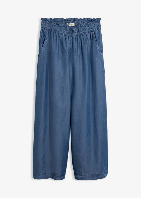 7/8-lang jeans i lett materiale med vide ben og splitt i siden, bonprix