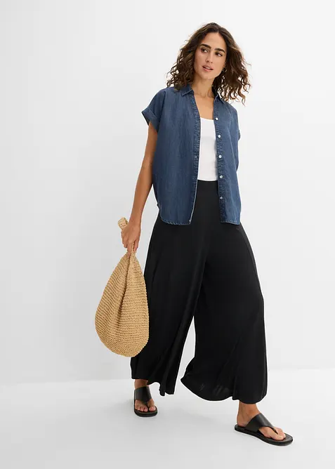 Culottes i jersey med vide ben, bonprix