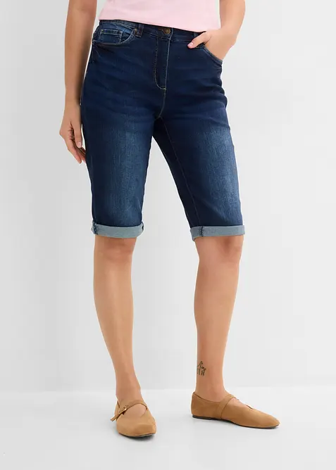 Jeans bermudashorts Mid Waist, komfortlinning, bonprix