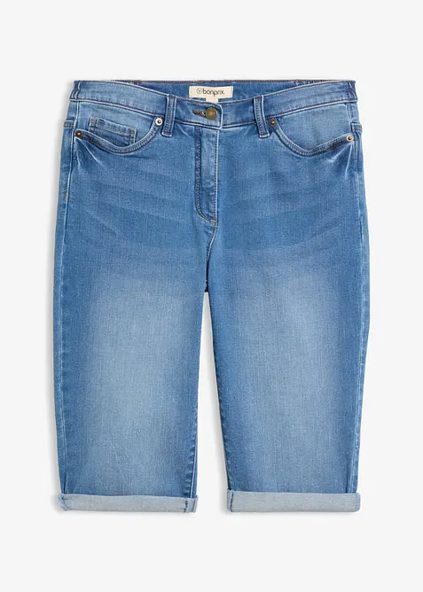 Jeans bermudashorts Mid Waist, komfortlinning, bonprix