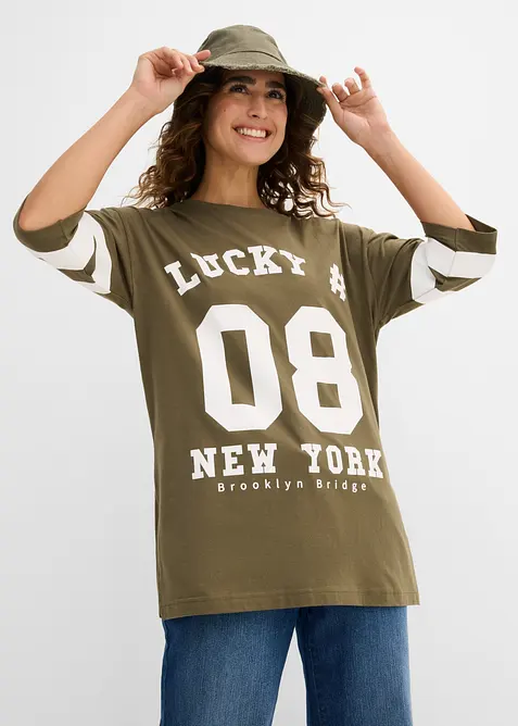 Oversized topp i 100% &oslash;kologisk bomull, bonprix