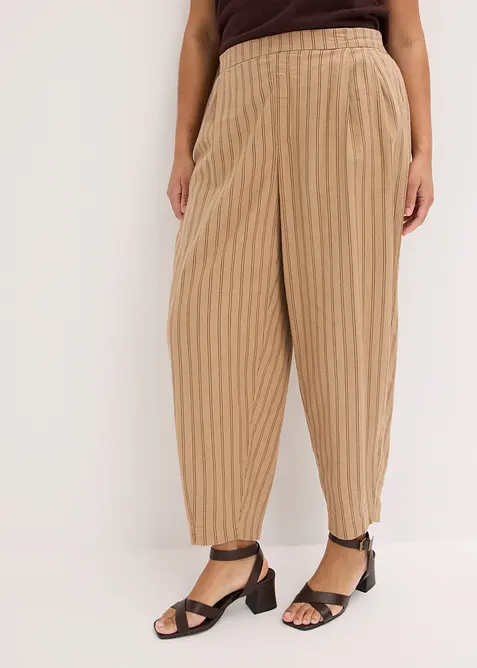 Pull on-bukse i kj&oslash;lende linmiks, bonprix