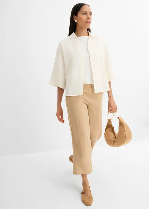 Oversized skjorte i viskosemiks, bonprix