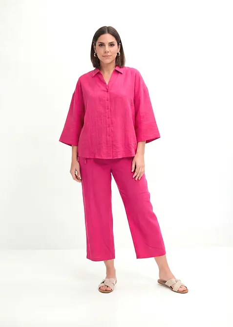 Oversized skjorte i viskosemiks, bonprix