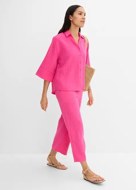 Oversized skjorte i viskosemiks, bonprix