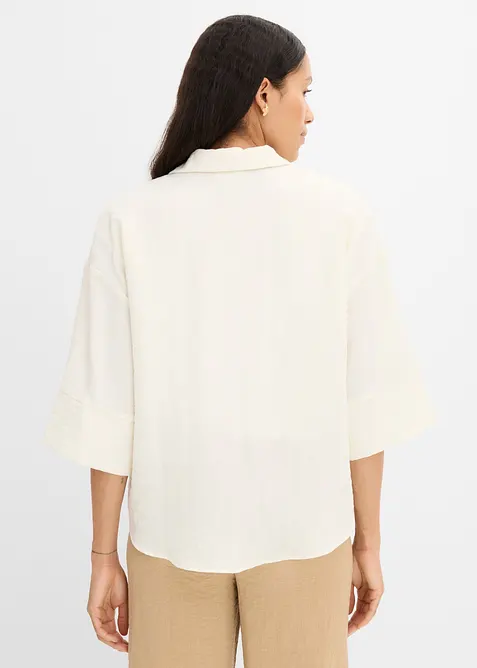 Oversized skjorte i viskosemiks, bonprix
