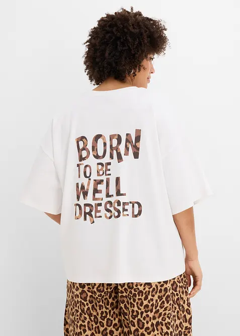 Oversized topp i 100% &oslash;kologisk bomull, bonprix