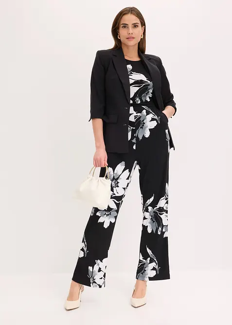 Jumpsuit med palmetrykk, bonprix