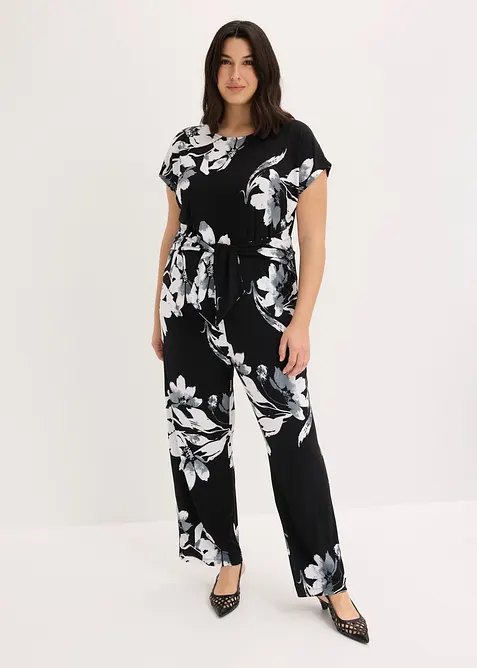 Jumpsuit med palmetrykk, bonprix