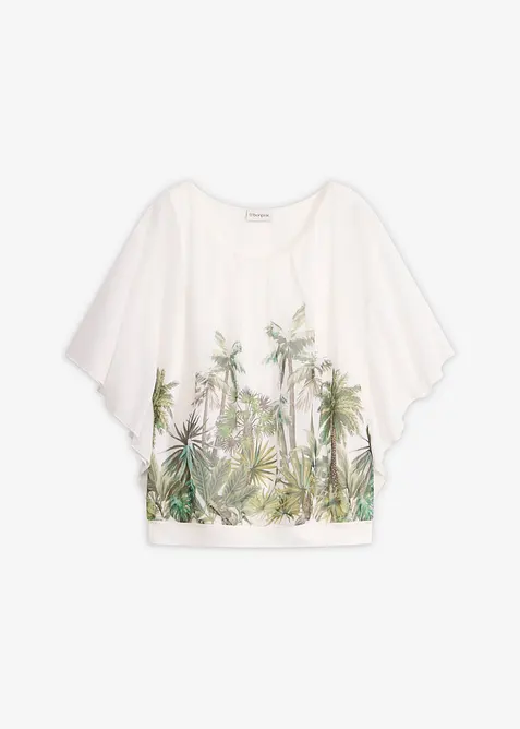 Chiffonbluse med integrert topp, bonprix