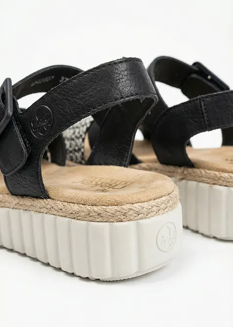 Kilesandaler med polstrede inners&aring;ler fra Rieker, Rieker