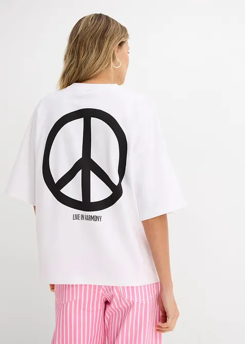 Oversized topp i 100% &oslash;kologisk bomull, bonprix