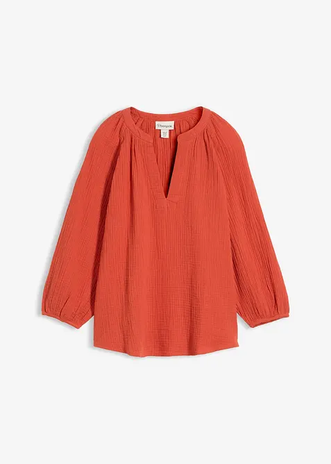 Oversized bluse i musselin, bonprix