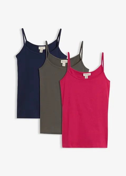 Singlet i 100% bomull (3-pack), bonprix