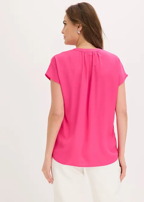 Kortermet bluse med skjult knappestolpe, bonprix