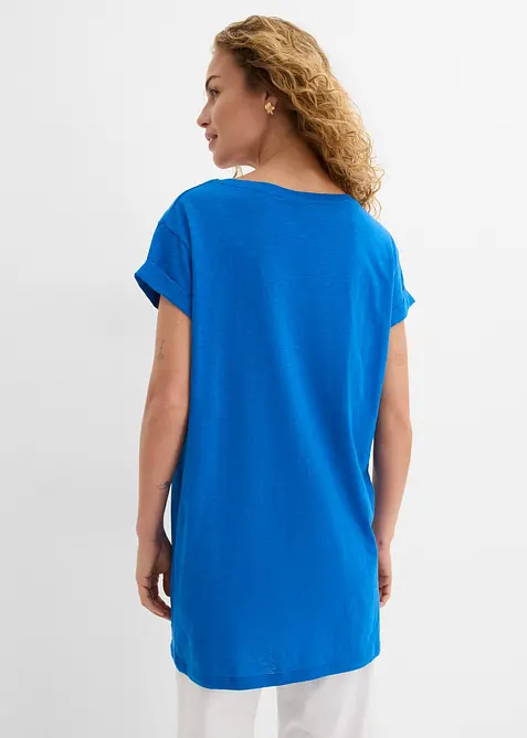 Boxy, lang topp med korte ermer, bonprix