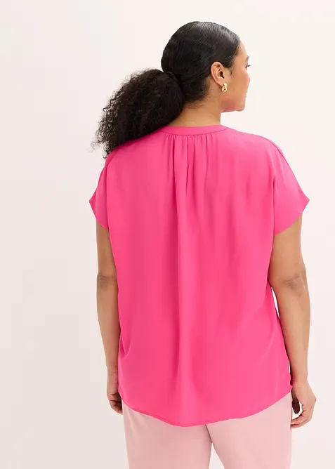 Kortermet bluse med skjult knappestolpe, bonprix