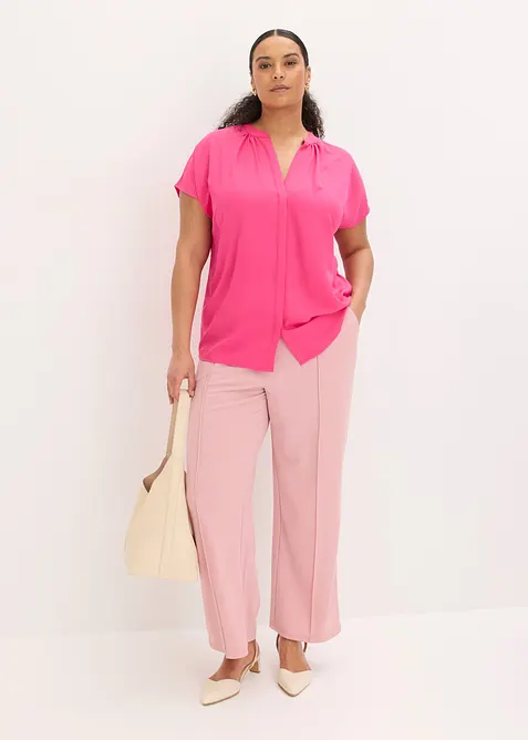 Kortermet bluse med skjult knappestolpe, bonprix