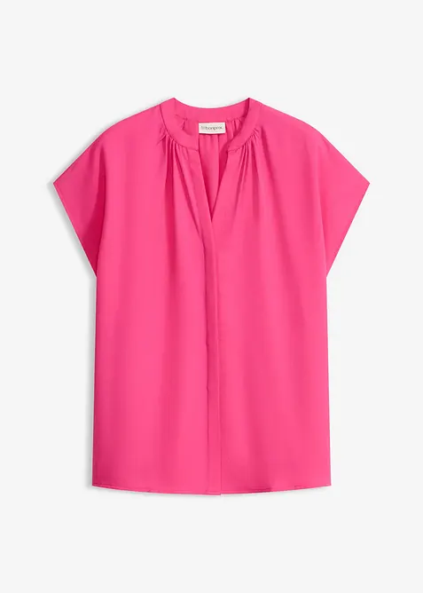 Kortermet bluse med skjult knappestolpe, bonprix