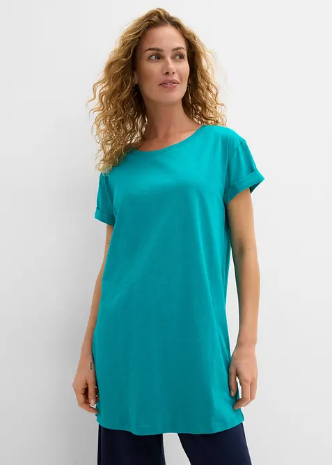 Boxy, lang topp med korte ermer, bonprix
