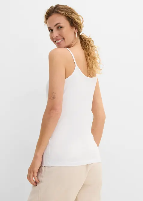 Singlet i &oslash;kologisk bomull (2-pack), bonprix