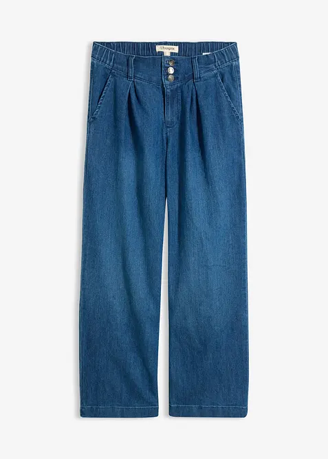 Cropped, Wide Leg-jeans High Waist, komfortlinning, bonprix