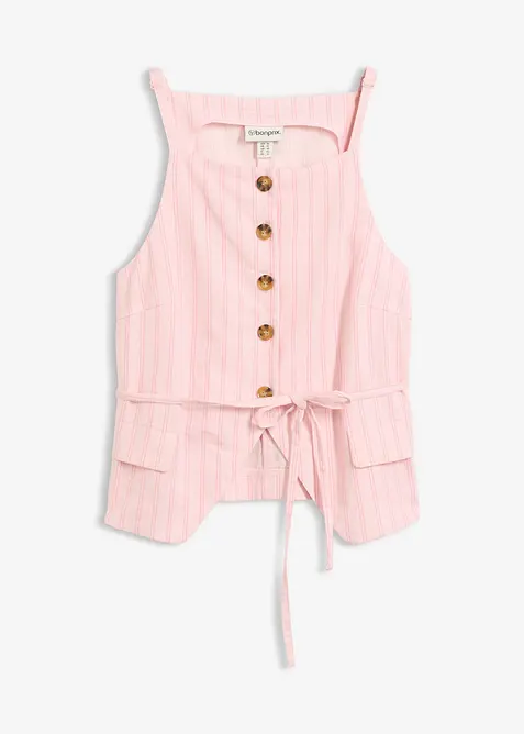 Blazervest i kj&oslash;lende linmiks, bonprix