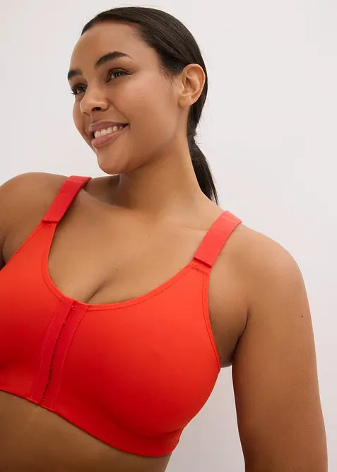 Trenings-BH med lukning foran og medium st&oslash;tte, bonprix