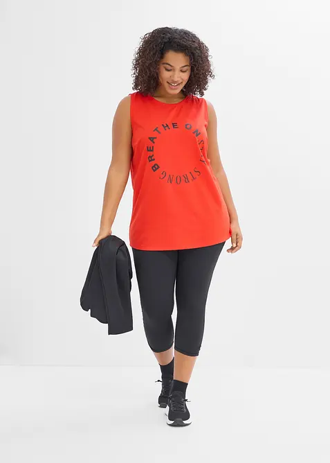 Ultralett trenings-caprileggings med rynking, hurtigt&oslash;rkende, bonprix