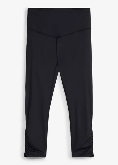 Ultralett trenings-caprileggings med rynking, hurtigt&oslash;rkende, bonprix