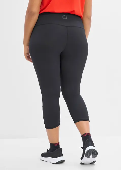 Ultralett trenings-caprileggings med rynking, hurtigt&oslash;rkende, bonprix