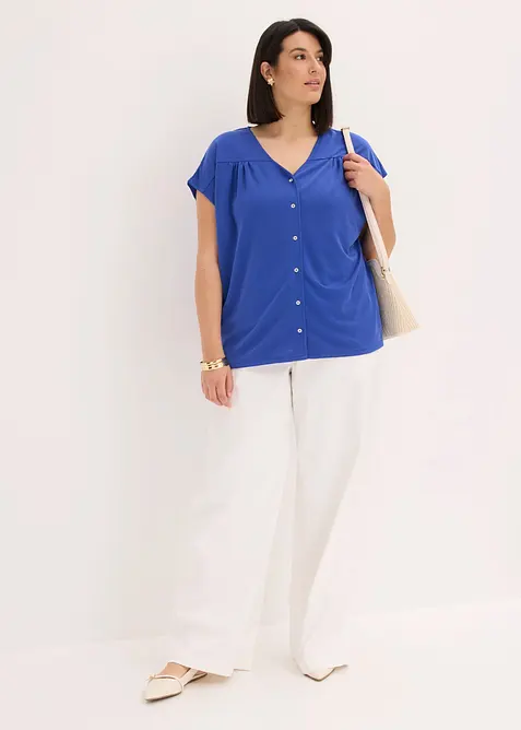Jerseybluse i viskosepik&eacute;, bonprix