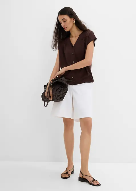 Jerseybluse i viskosepik&eacute;, bonprix