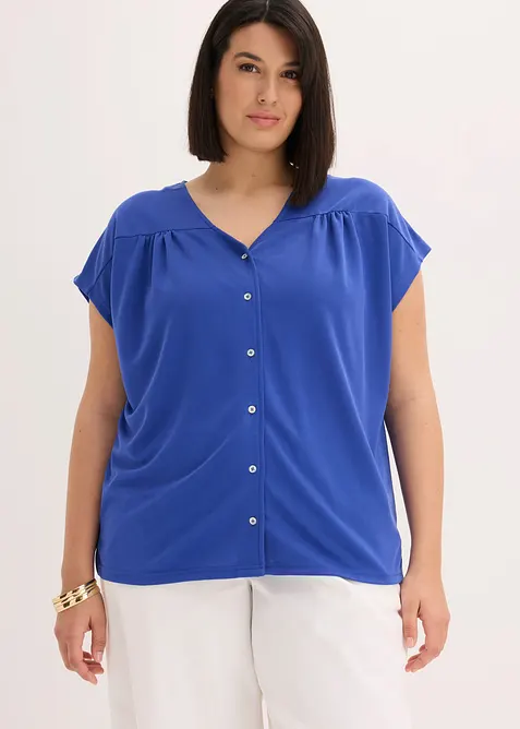 Jerseybluse i viskosepik&eacute;, bonprix