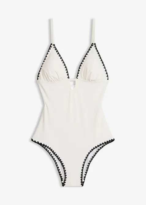 Badedrakt med broderi, bonprix