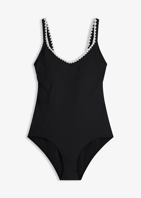 Badedrakt med broderi, bonprix