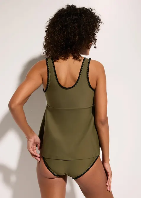 Tankini topp med broderi, bonprix