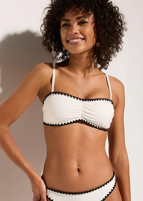 Bandeau-bikinitopp med broderi, bonprix