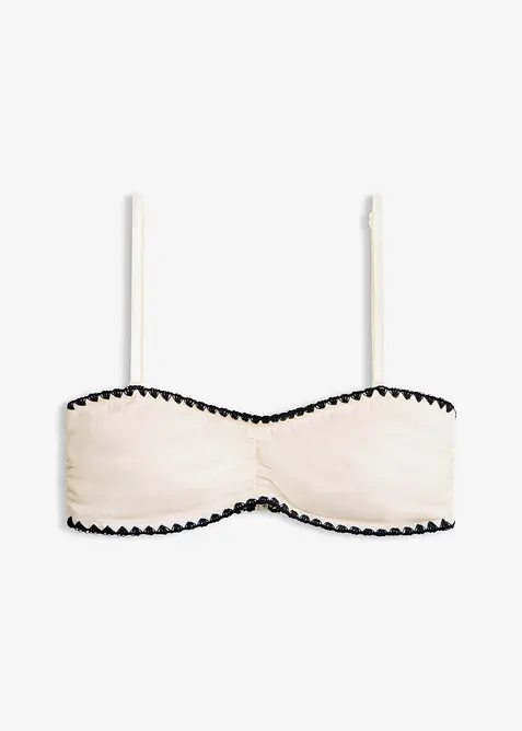 Bandeau-bikinitopp med broderi, bonprix