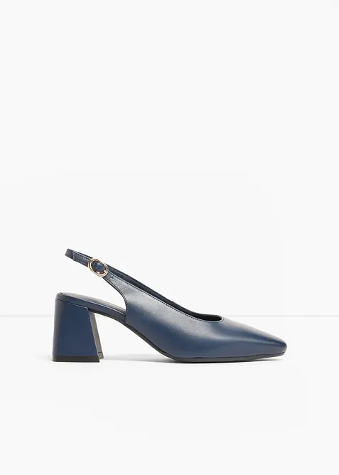 Slingback-pumps i skinn, bonprix