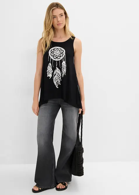 Lang topp med print, bonprix