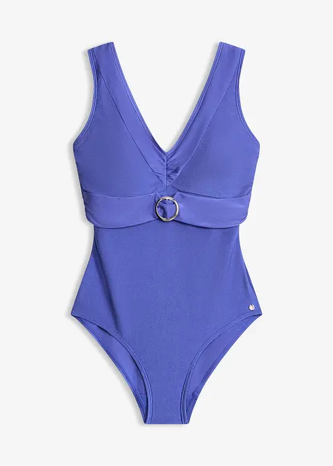 Badedrakt av ribbet materiale med glans, bonprix
